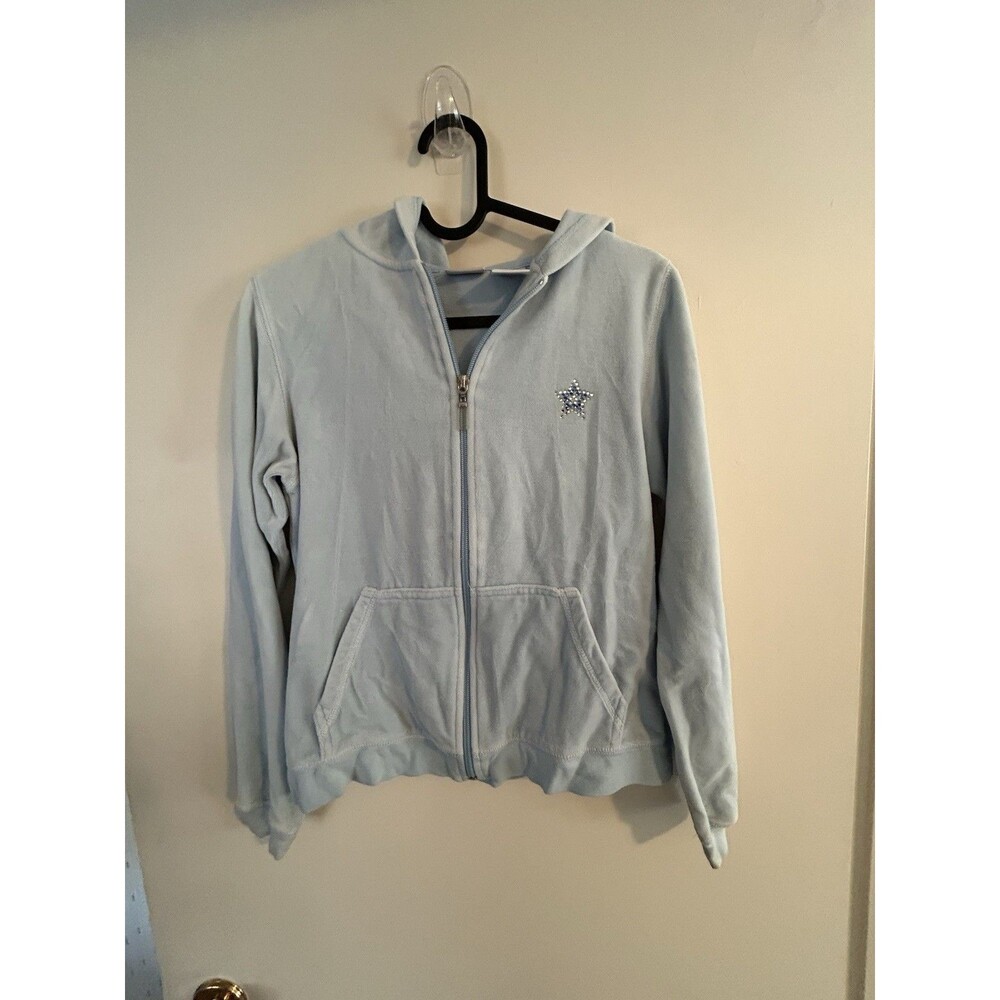 Arizona Kids Zip up Velvet Couture blingβ Y2K Blue 14/16 comfortable athleisure